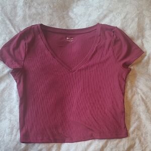 No Boundaries V-Neck Crop Top - Deep Pink